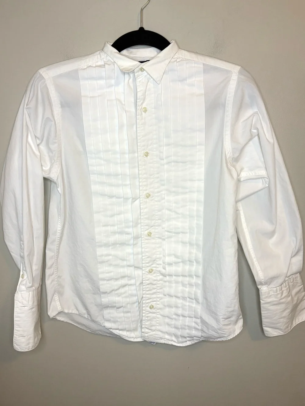 Vintage Polo Ralph Lauren Boys 14 White Pleated Tuxedo Shirt Made USA